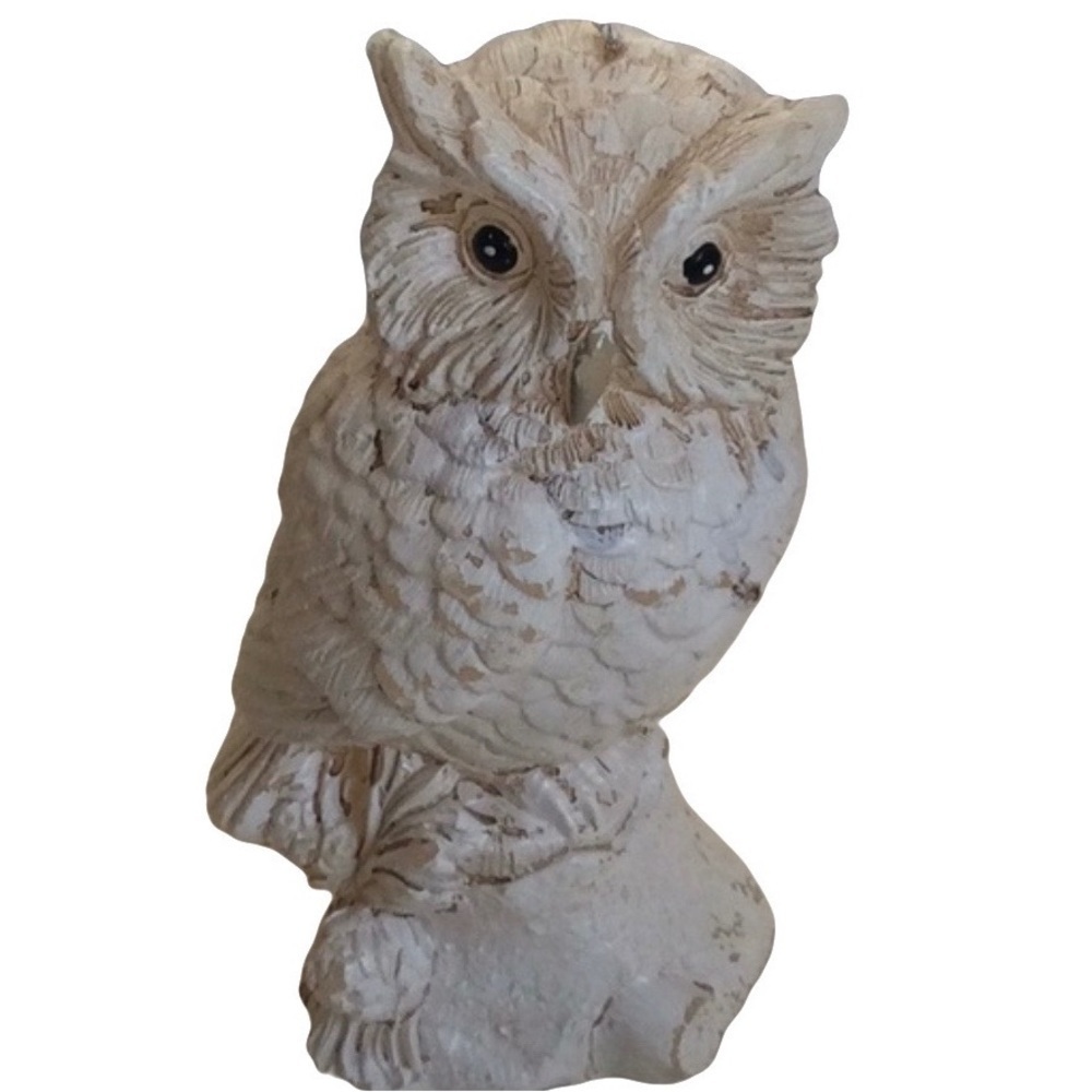 White 6” Tall Owl Candle Vintage